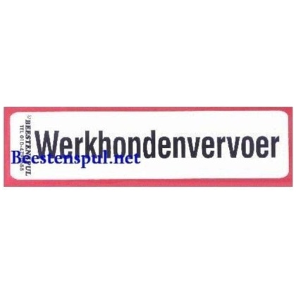 Sticker: Werkhondenvervoer