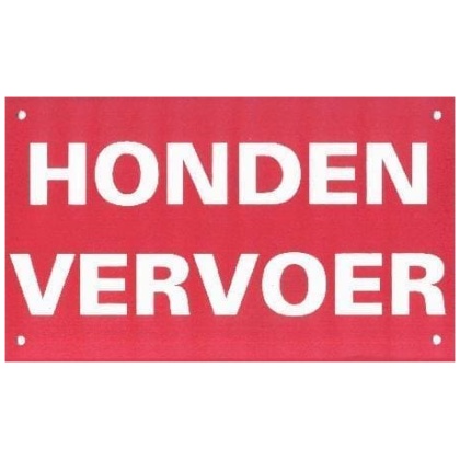 Hondenvervoer - Tekstbord
